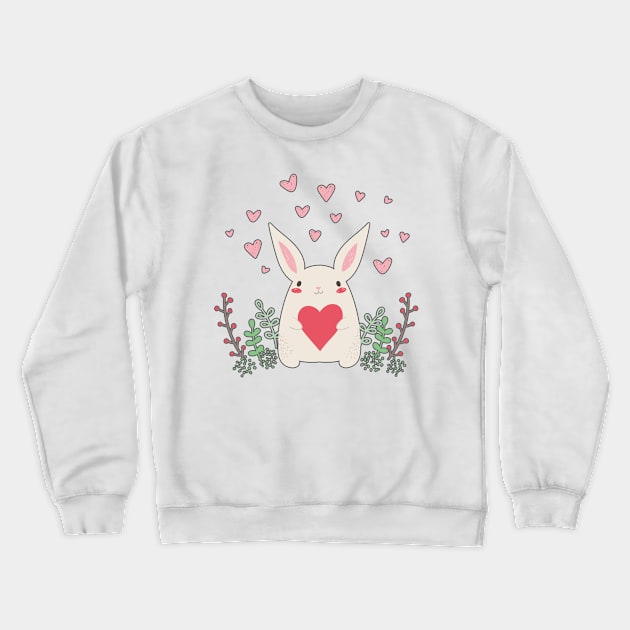 Cute Bunny Crewneck Sweatshirt by LeonLedesma